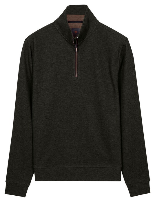 Baileys Half Zip Cotton Blend Sweatshirt Trui Donker Antraciet