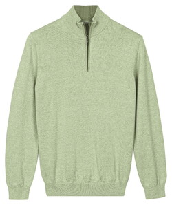 Baileys Half Zip Cotton Knit Trui Misty Green