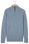 Baileys Half Zip Extra Long Sleeve Front Argyle Jacquard Knit Trui Faded Denim Blue