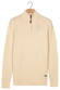 Baileys Half Zip Extra Long Sleeve Front Argyle Jacquard Knit Trui Wit