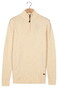 Baileys Half Zip Extra Long Sleeve Front Argyle Jacquard Knit Trui Wit