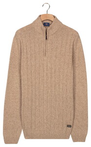 Baileys Half Zip Extra Long Sleeve Front Drop Needle Knit Trui Kitt