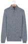 Baileys Half Zip Extra Long Sleeve Front Drop Needle Knit Trui Mid Denim Blue
