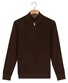 Baileys Half Zip Fine Cotton Cashmere Pullover Dark Brown