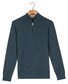 Baileys Half Zip Fine Cotton Cashmere Pullover Denim Blue