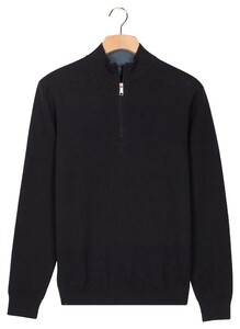 Baileys Half Zip Fine Cotton Cashmere Pullover Navy