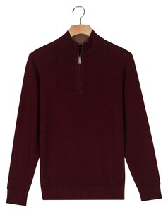 Baileys Half Zip Fine Cotton Cashmere Trui Dark Mauve