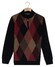 Baileys Half Zip Front Argyle Check Wool Blend Trui Mauve Melange