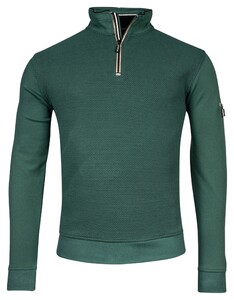 Baileys Half Zip Front Back Jacquard Doubleface Pullover Dark Green