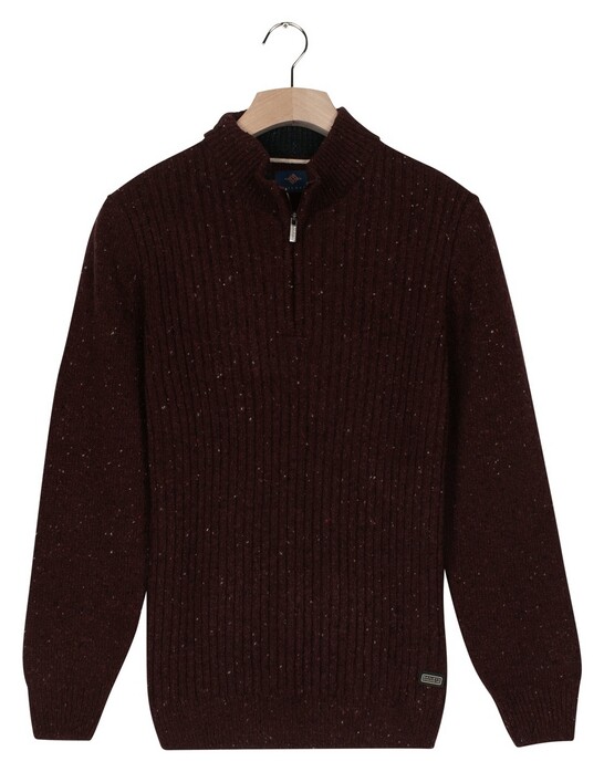 Baileys Half Zip Front Structure Knit Pullover Dark Mauve