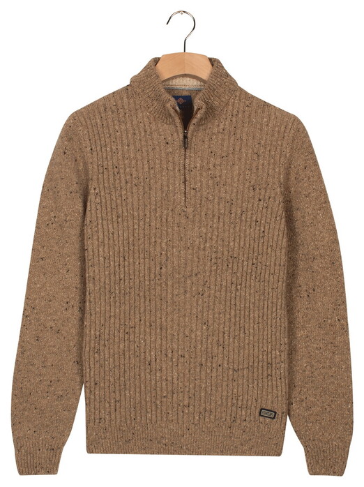 Baileys Half Zip Front Structure Knit Pullover Mushroom