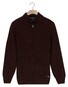 Baileys Half Zip Front Structure Knit Trui Dark Mauve