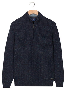 Baileys Half Zip Front Structure Knit Trui Navy