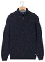 Baileys Half Zip Front Structure Knit Trui Navy