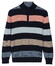 Baileys Half Zip Knit Two-Tone Multi Stripe Trui Abrikoos