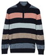 Baileys Half Zip Knit Two-Tone Multi Stripe Trui Abrikoos