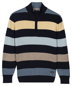 Baileys Half Zip Knit Two-Tone Multi Stripe Trui Maisgeel