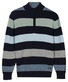 Baileys Half Zip Knit Two-Tone Multi Stripe Trui Misty Green