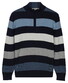 Baileys Half Zip Knit Two-Tone Multi Stripe Trui Riviera Blue