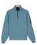Baileys Half Zip Piqué Interlock Sleeve Zip Pocket Trui Sky Blue
