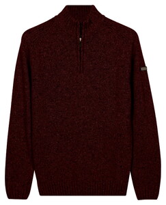 Baileys Half Zip Single Knit Colored Contrast Details Pullover Cassis
