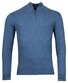 Baileys Half Zip Single Knit Fine Pima Cotton Pullover Denim Blue