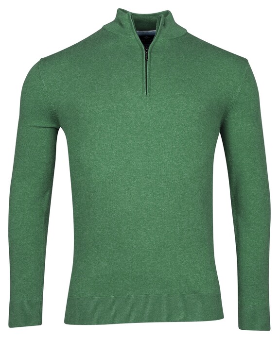 Baileys Half Zip Single Knit Fine Pima Cotton Pullover Green