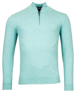 Baileys Half Zip Single Knit Fine Pima Cotton Trui Aqua