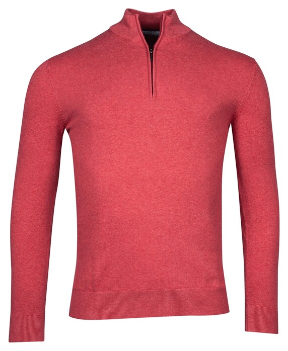 Baileys Half Zip Single Knit Fine Pima Cotton Trui Dark Cerise