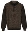 Baileys Half Zip Single Knit Front Two Color Structure Trui Donker Bruin