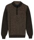 Baileys Half Zip Single Knit Front Two Color Structure Trui Donker Bruin