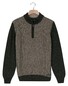 Baileys Half Zip Single Knit Front Two Color Structure Trui Donker Groen