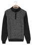 Baileys Half Zip Single Knit Front Two Color Structure Trui Navy