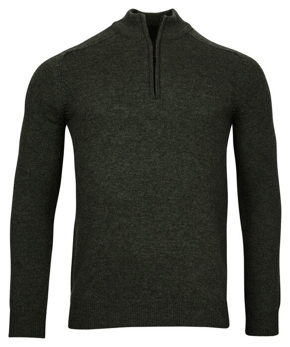 Baileys Half Zip Single Knit Lambswool Pullover Dark Green