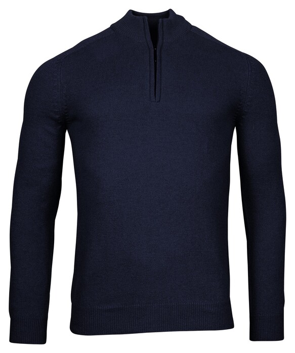 Baileys Half Zip Single Knit Lambswool Pullover Navy