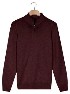Baileys Half Zip Single Knit Lamswol Trui Dark Mauve