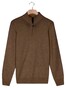 Baileys Half Zip Single Knit Lamswol Trui Donker Taupe