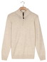 Baileys Half Zip Single Knit Lamswol Trui Mushroom