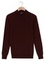 Baileys Half Zip Single Knit Merino Wool Trui Dark Mauve