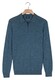 Baileys Half Zip Single Knit Merino Wool Trui Midden Blauw