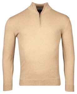 Baileys Half Zip Single Knit Near Uni Color Trui Beige