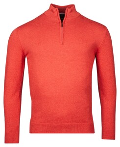 Baileys Half Zip Single Knit Near Uni Color Trui Coral Melange