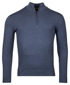 Baileys Half Zip Single Knit Near Uni Color Trui Deep Denim Blue