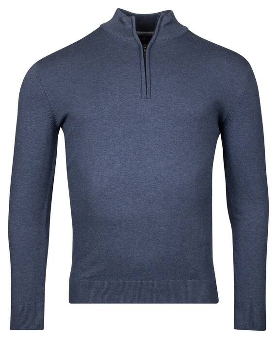Baileys Half Zip Single Knit Near Uni Color Trui Deep Denim Blue