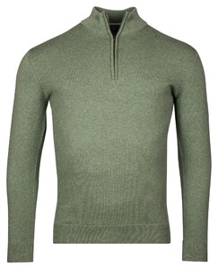 Baileys Half Zip Single Knit Near Uni Color Trui Olive Green Melange