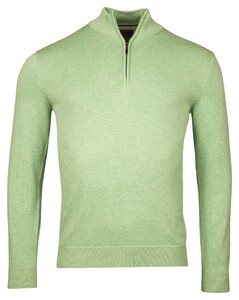 Baileys Half Zip Single Knit Near Uni Color Trui Pastel Groen