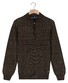 Baileys Half Zip Single Stitch Top Front Cable Design Trui Bruin