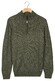Baileys Half Zip Single Stitch Top Front Cable Design Trui Donker Groen