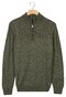 Baileys Half Zip Single Stitch Top Front Cable Design Trui Donker Groen