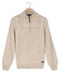 Baileys Half Zip Single Stitch Top Front Cable Design Trui Marshmallow